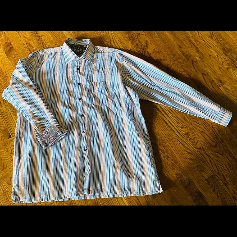 Visconti Uomo 2ply Mercerized Cotton Dress Shirt, size 3X